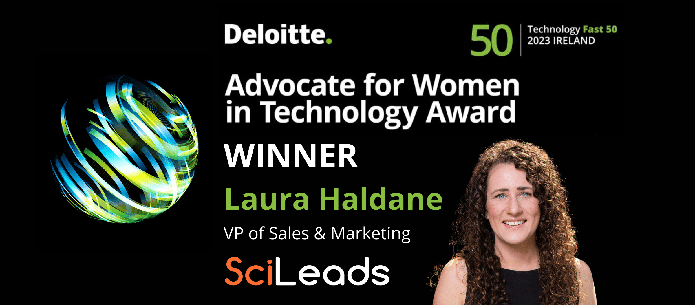 SciLeads’ Laura Haldane wins Advocate for Women in Technology Award